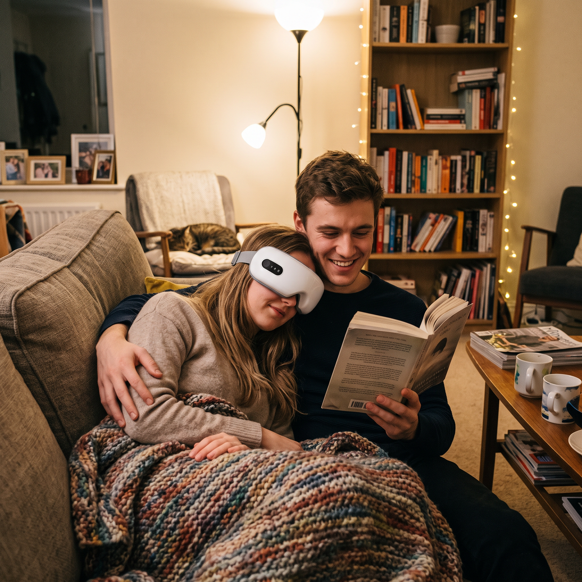 Couple relaxing on the sofa with Lidly Classic