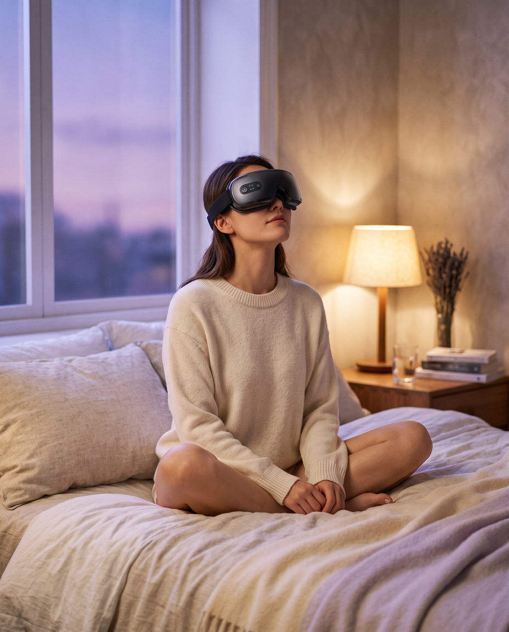 Lidly eye massager in bed