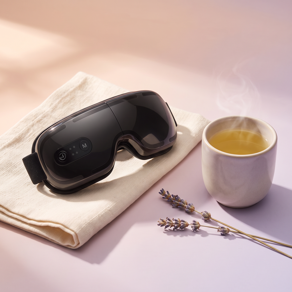 Lidly eye massager with chamomile tea